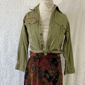 Vintage 80's Sanforized Boy Scout Uniform Shirt long sleeve Patches